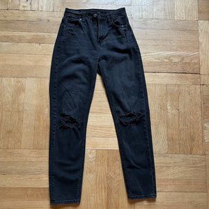 Black straight leg jeans